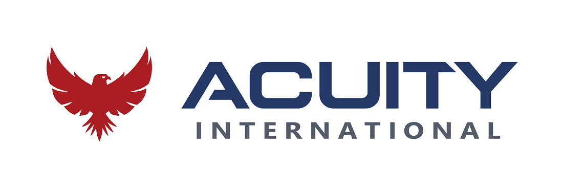 Acuity International logo with red bird icon